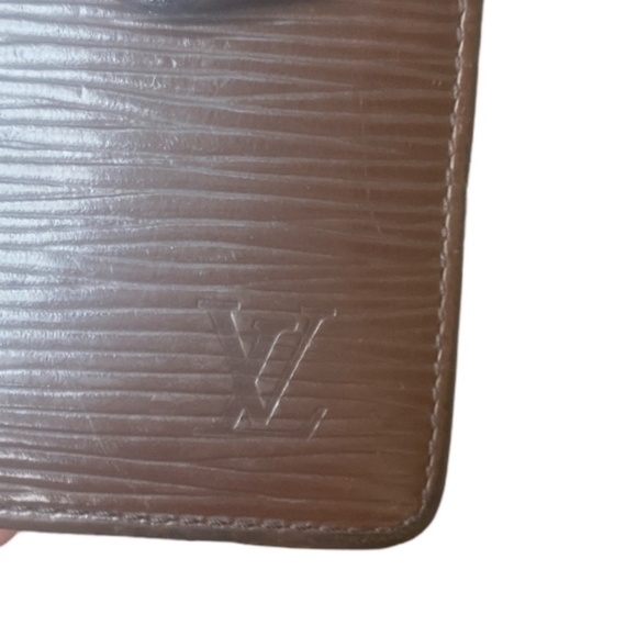 Authentic Vintage Vuitton Wallet Bifold Card Holder Brown Leather Epi Porte - Picture 1 of 6